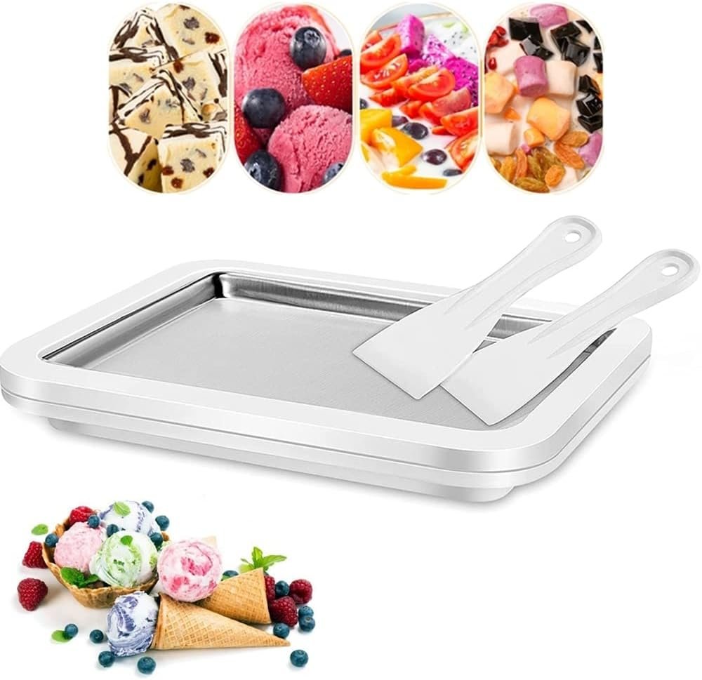 Ice Cream Sorbet Frozen Yogurt Maker Machine, Sweet Spot Roller Pan, Instant Cold Plate with 2 Scrapers,Ideal for Soft Ice Cream Gelato Fruit Milkshake Smoothie Making Ice Cream Sorbet Frozen Yogurt Maker Machine, Sweet Spot Roller Pan, Instant Cold Plate with 2 Scrapers,Ideal for Soft Ice Cream Gelato Fruit Milkshake Smoothie Making