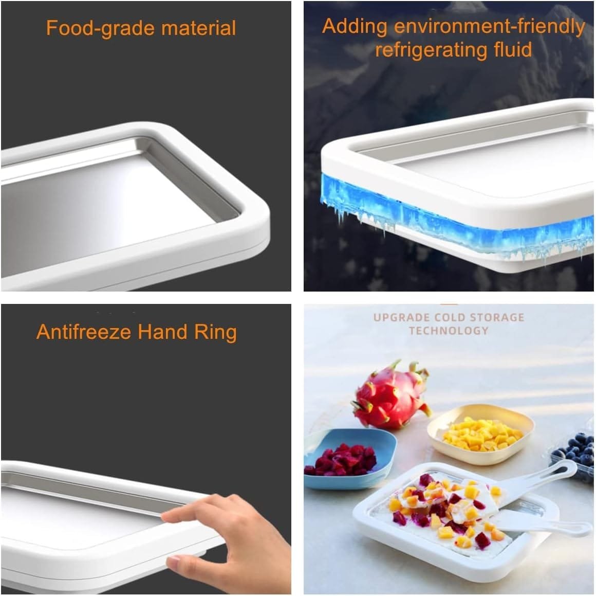 Ice Cream Sorbet Frozen Yogurt Maker Machine, Sweet Spot Roller Pan, Instant Cold Plate with 2 Scrapers,Ideal for Soft Ice Cream Gelato Fruit Milkshake Smoothie Making Ice Cream Sorbet Frozen Yogurt Maker Machine, Sweet Spot Roller Pan, Instant Cold Plate with 2 Scrapers,Ideal for Soft Ice Cream Gelato Fruit Milkshake Smoothie Making