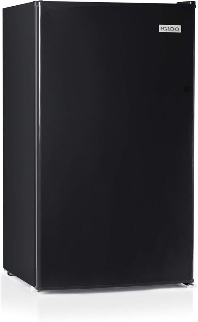 Igloo IRF32BK6A 3.2 Cu.Ft. Single Door Compact Refrigerator with Freezer, Slide Out Glass Shelf, Perfect for Homes, Offices, Dorms Igloo IRF32BK6A 3.2 Cu.Ft. Single Door Compact Refrigerator with Freezer, Slide Out Glass Shelf, Perfect for Homes, Offices, Dorms