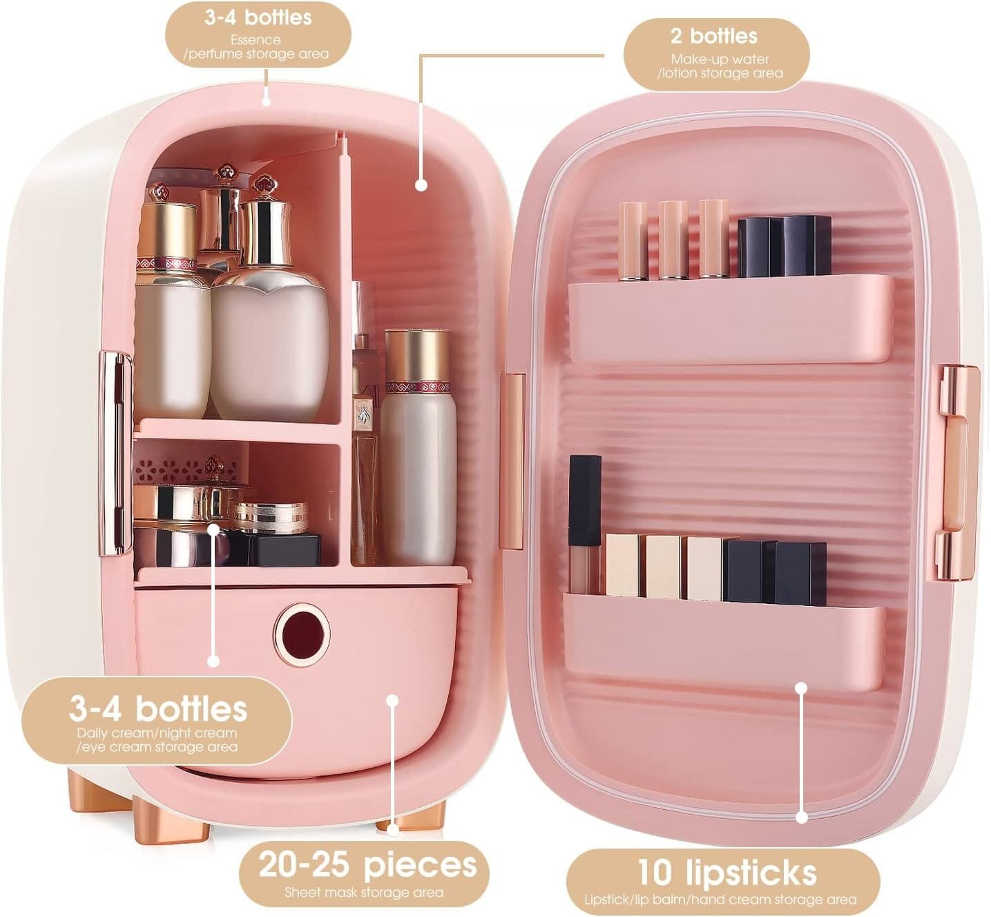 IKER 12L Mini Fridge for Skincare, Makeup - Portable Makeup Fridge for Bedroom, Office