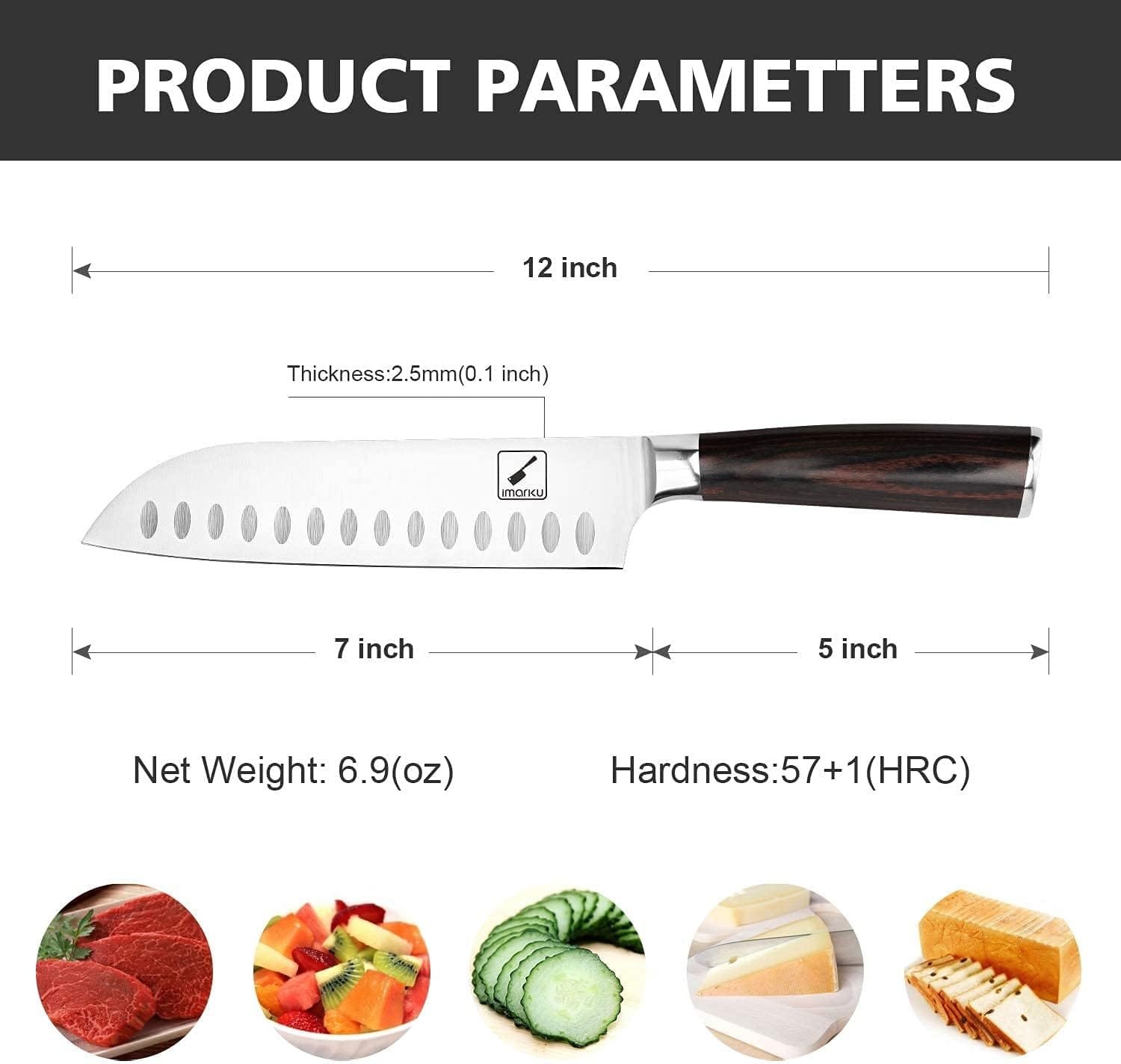 imarku Chef Knife 7 Inch Kitchen Knife Ultra Sharp Santoku Knife - 7Cr17Mov Japanese Chefs Knife, Kitchen Gadgets 2024, Valentines Day Gifts for Him Her, Mens Gifts for Dad with High-End Gift Box