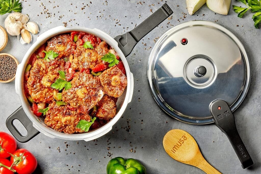 IMUSA 7 Quart Stovetop Aluminum Pressure Cooker with Safety Valve IMUSA 7 Quart Stovetop Aluminum Pressure Cooker with Safety Valve