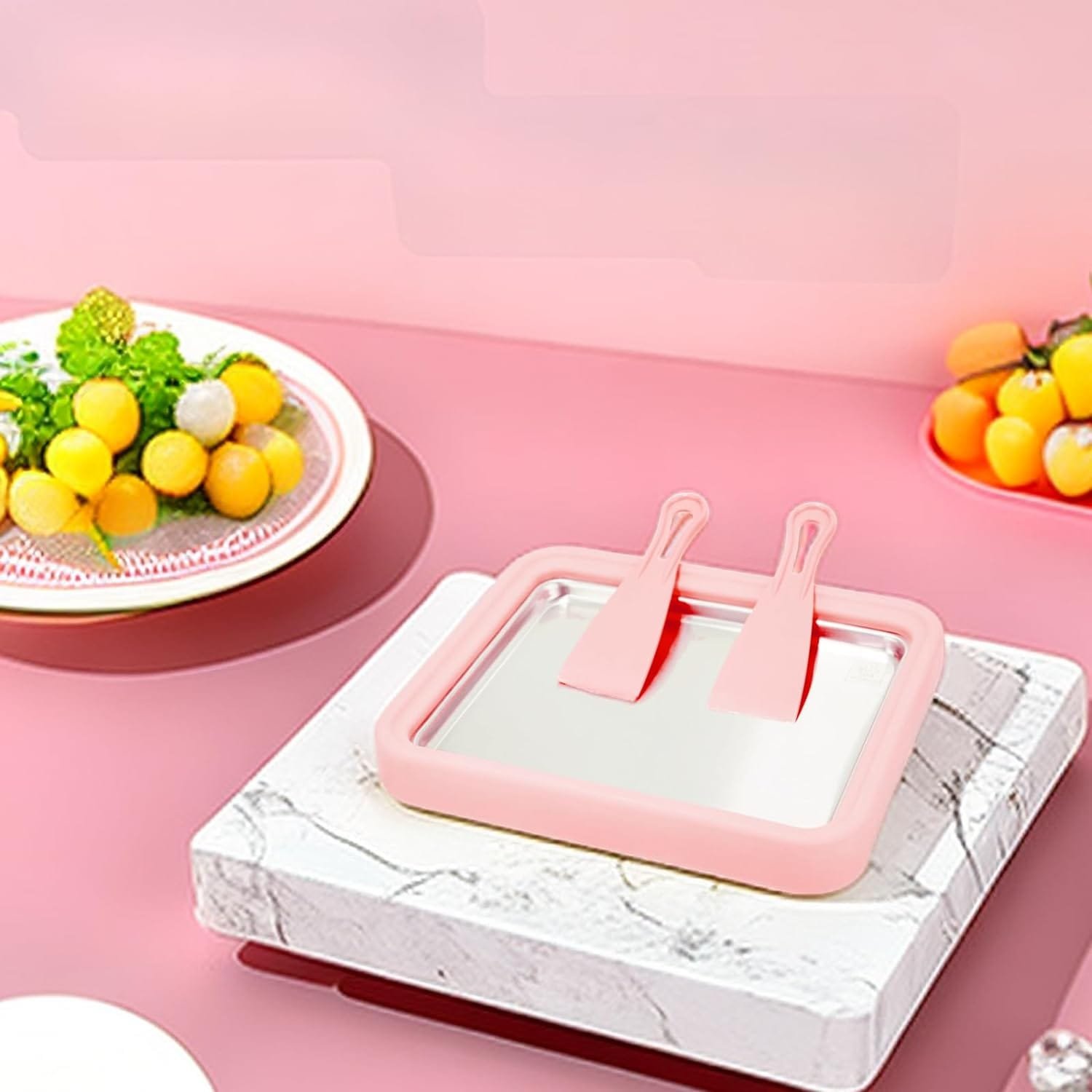 Instant Ice Cream Maker,Rolled Ice Cream Maker, Soft Serve Ice Cream maker,Perfect for Frozen Yogurt, and More! Food grade stainless steel ice cream roll machine for home us.