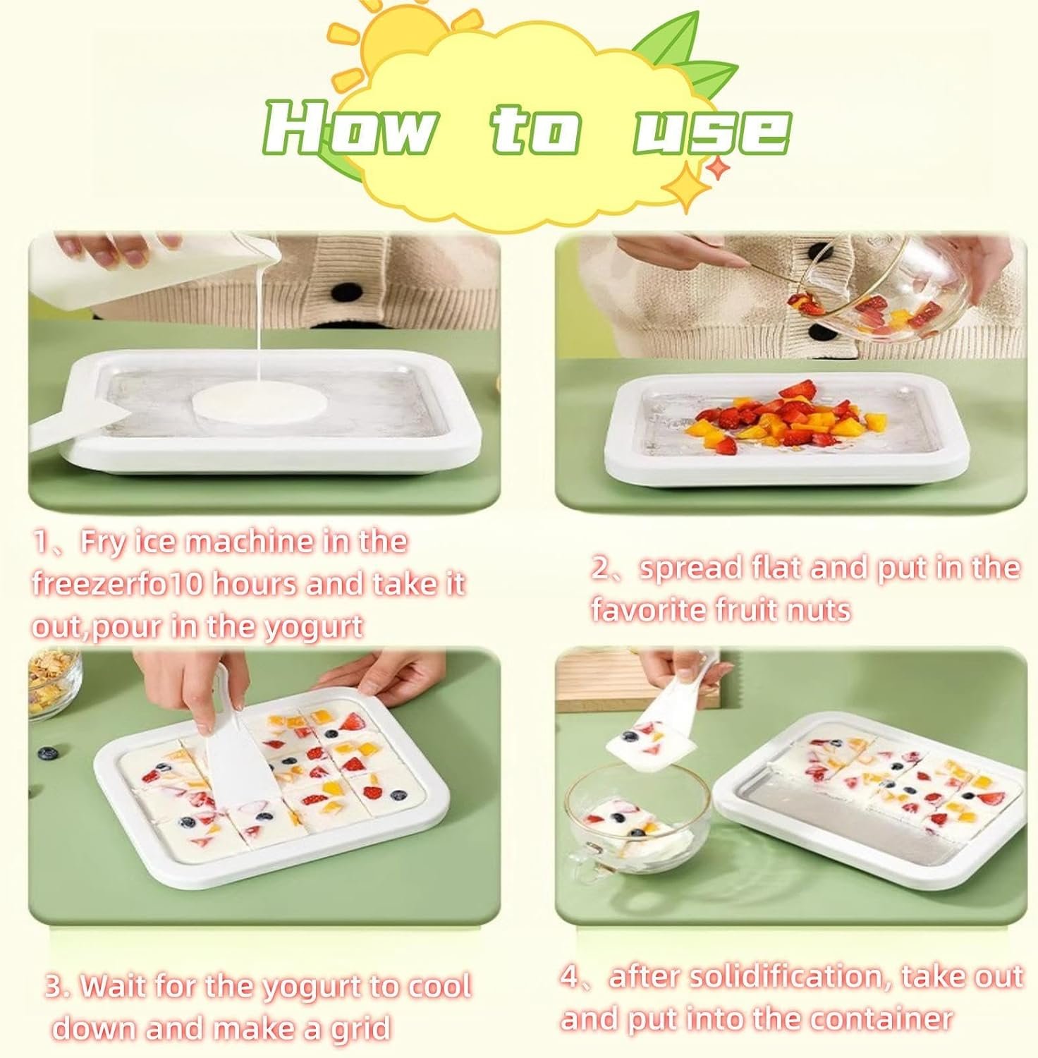 Instant Ice Cream Maker,Rolled Ice Cream Maker, Soft Serve Ice Cream maker,Perfect for Frozen Yogurt, and More! Food grade stainless steel ice cream roll machine for home us.