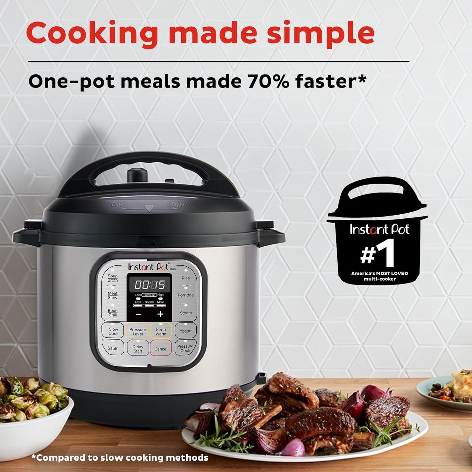 Instant Pot Duo 7-in-1 Electric Pressure Cooker, Slow Cooker, Rice Cooker, Steamer, Sauté, Yogurt Maker, Warmer Sterilizer, Includes App With Over 800 Recipes, Stainless Steel, 8 Quart Instant Pot Duo 7-in-1 Electric Pressure Cooker, Slow Cooker, Rice Cooker, Steamer, Sauté, Yogurt Maker, Warmer Sterilizer, Includes App With Over 800 Recipes, Stainless Steel, 8 Quart
