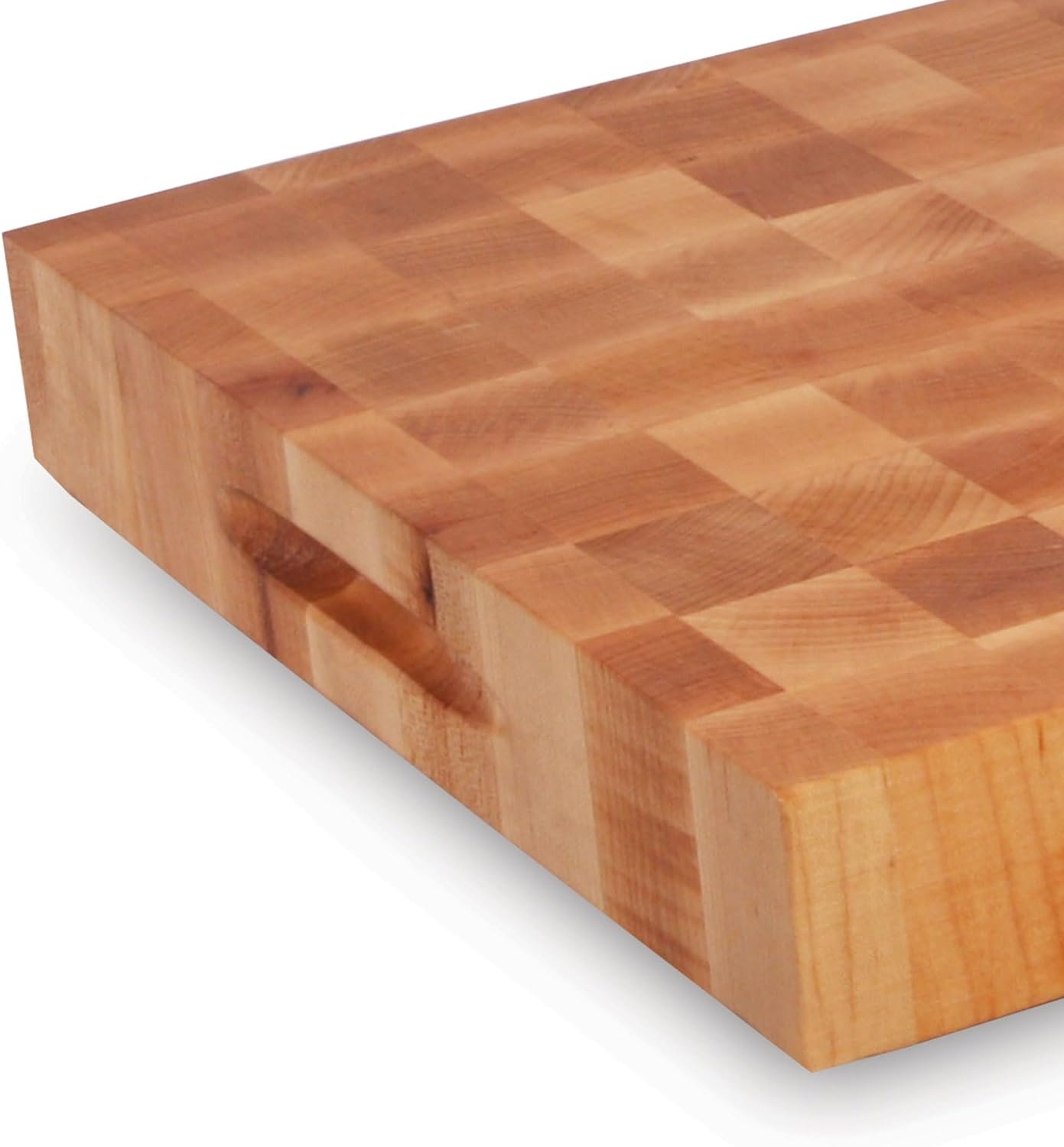 John Boos Large Maple Wood Cutting Board for Kitchen 20 x 15 Inches, 2.25 Inches Thick Reversible End Grain Charcuterie Boos Block with Finger Grips