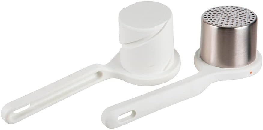 Joseph Joseph Helix Garlic Press Mincer Ergonomic Twist-Action Hand Juicer Stainless Steel, Green, One-Size