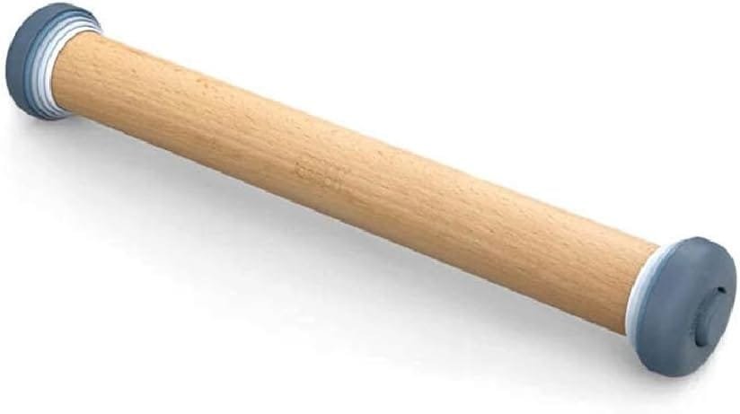 Joseph Joseph PrecisionPin Baking Adjustable Rolling Pin - Consistent and Even Dough Thickness for Perfect Baking Results, Sky, 16.54