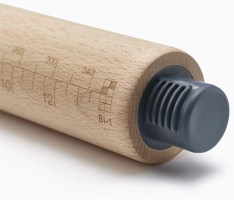 Joseph Joseph PrecisionPin Baking Adjustable Rolling Pin - Consistent and Even Dough Thickness for Perfect Baking Results, Sky, 16.54