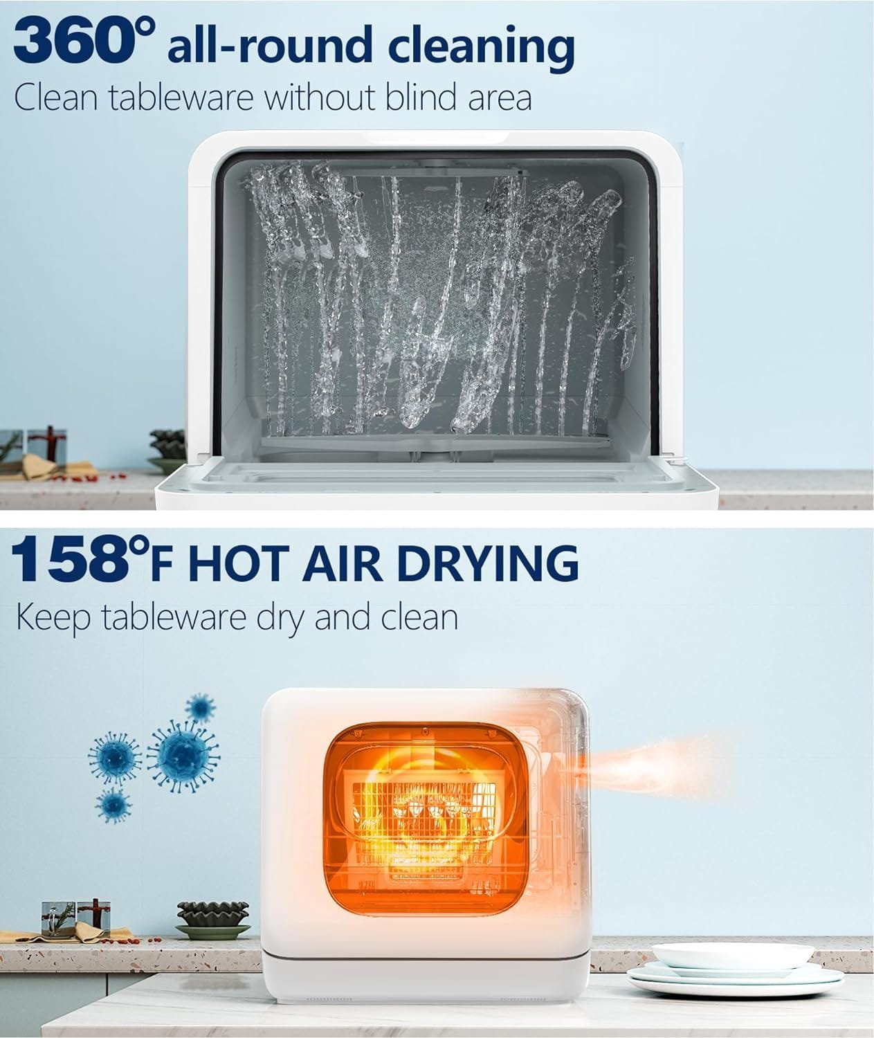 joy-pebble-countertop-dishwasher-28-pieces-dishescycle-6-washing-programshot-drying-dish-washer-with-360dual-spray-with- - Cooking Appliance World