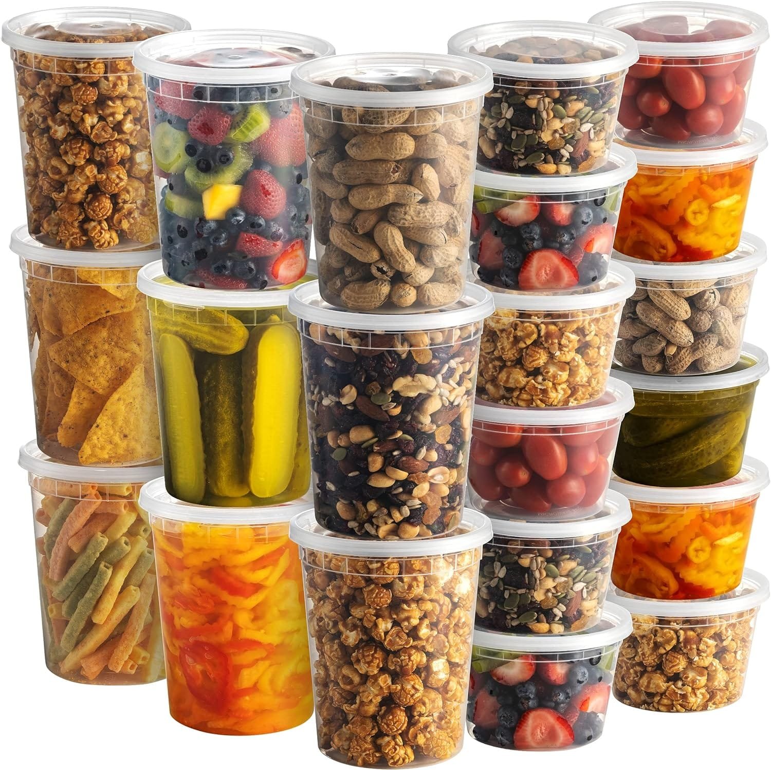 JoyServe Deli Food Containers with 54 Lids - (48 Sets) 24-32 Oz Quart Size 24-16 Oz Pint Size For Airtight Takeout Meal Prep Storage, BPA-Free, Dishwasher, Microwave Safe JoyServe Deli Food Containers with 54 Lids - (48 Sets) 24-32 Oz Quart Size 24-16 Oz Pint Size For Airtight Takeout Meal Prep Storage, BPA-Free, Dishwasher, Microwave Safe