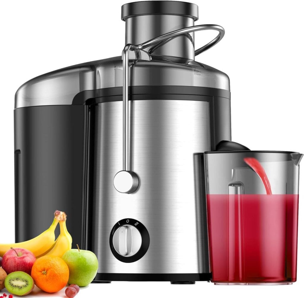 Juicer, 600W Juicer Machine with 3.5 Inch Wide Chute for Whole Fruits, High Yield Juice Extractor with 3 Speeds, Easy to Clean with Cleaning Brush, Compact Centrifugal Juicer Anti-drip Juicer, 600W Juicer Machine with 3.5 Inch Wide Chute for Whole Fruits, High Yield Juice Extractor with 3 Speeds, Easy to Clean with Cleaning Brush, Compact Centrifugal Juicer Anti-drip