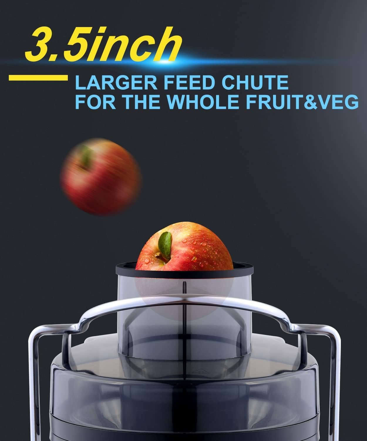 Juicer machine, 600w Juicer with Wide Chute for the Whole Fruit, Juicer Extractor 2 Speed Setting Easy to Clean Anti-Drip Function Centrifugal Juicer BPA Free