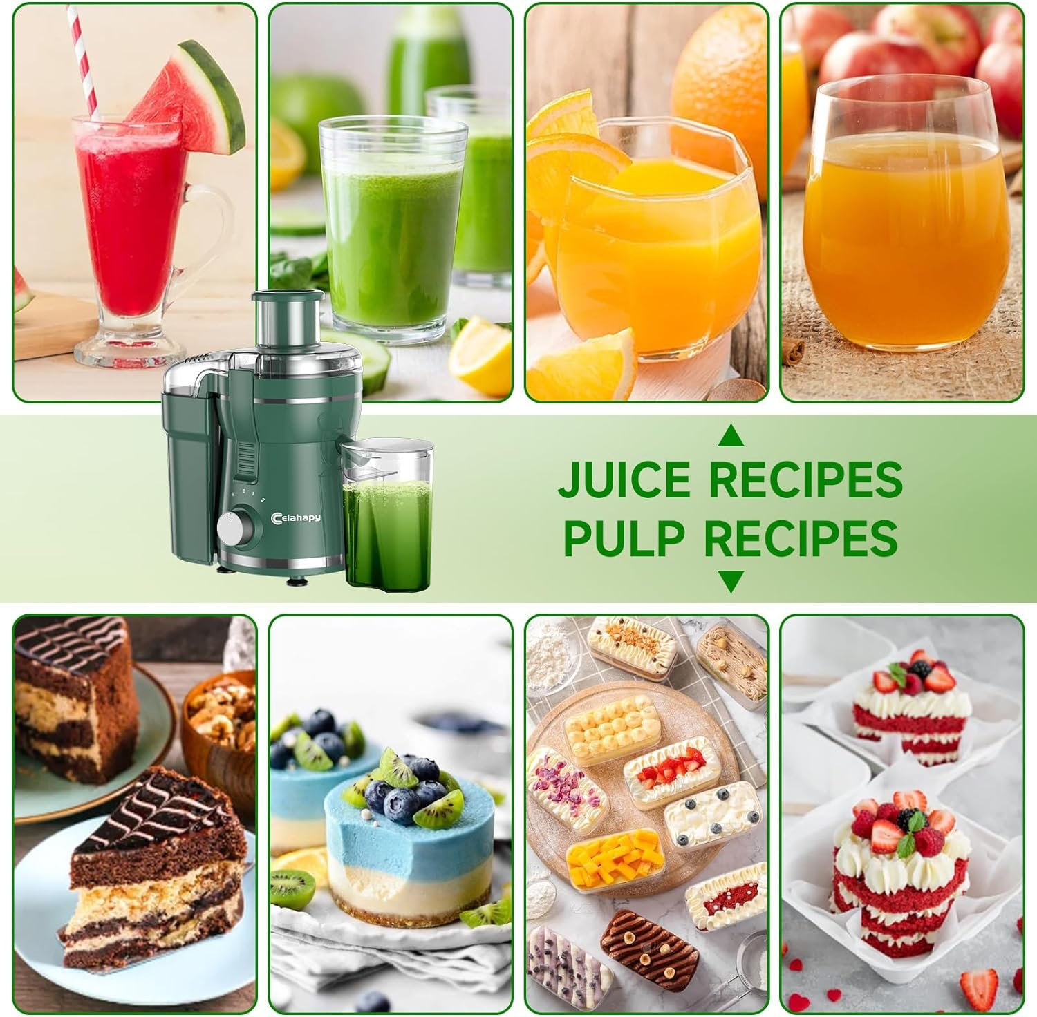 Juicer Machine Green, 500W Centrifugal Juicer Extractor with 3 Speed Wide Mouth 3” Feed Chute for Fruit Vegetable, High Yield Juicer Included Cleaning Brush for Easy to Clean Juicer Machine Green, 500W Centrifugal Juicer Extractor with 3 Speed Wide Mouth 3” Feed Chute for Fruit Vegetable, High Yield Juicer Included Cleaning Brush for Easy to Clean