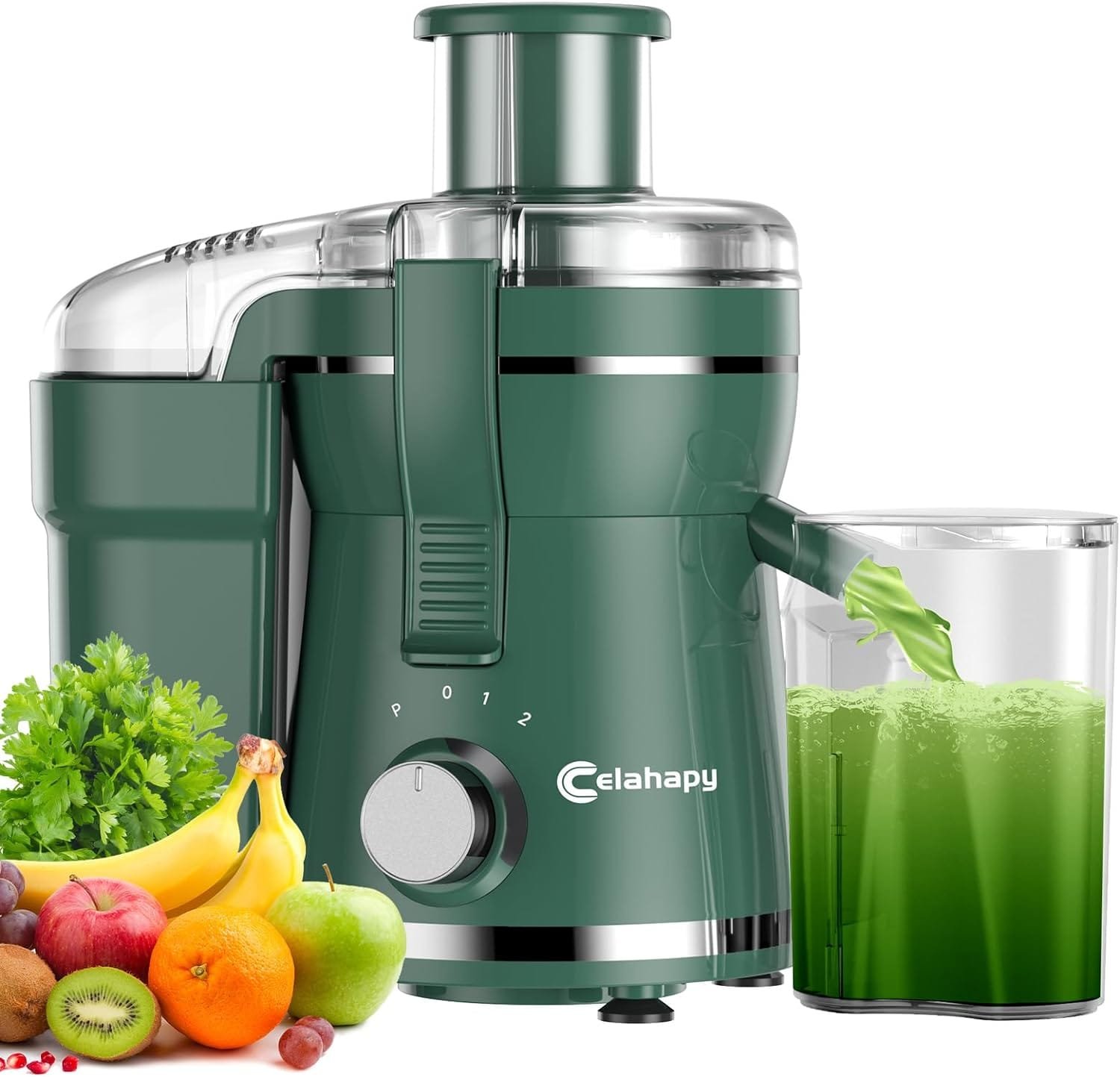 Juicer Machine Green, 500W Centrifugal Juicer Extractor with 3 Speed Wide Mouth 3” Feed Chute for Fruit Vegetable, High Yield Juicer Included Cleaning Brush for Easy to Clean Juicer Machine Green, 500W Centrifugal Juicer Extractor with 3 Speed Wide Mouth 3” Feed Chute for Fruit Vegetable, High Yield Juicer Included Cleaning Brush for Easy to Clean