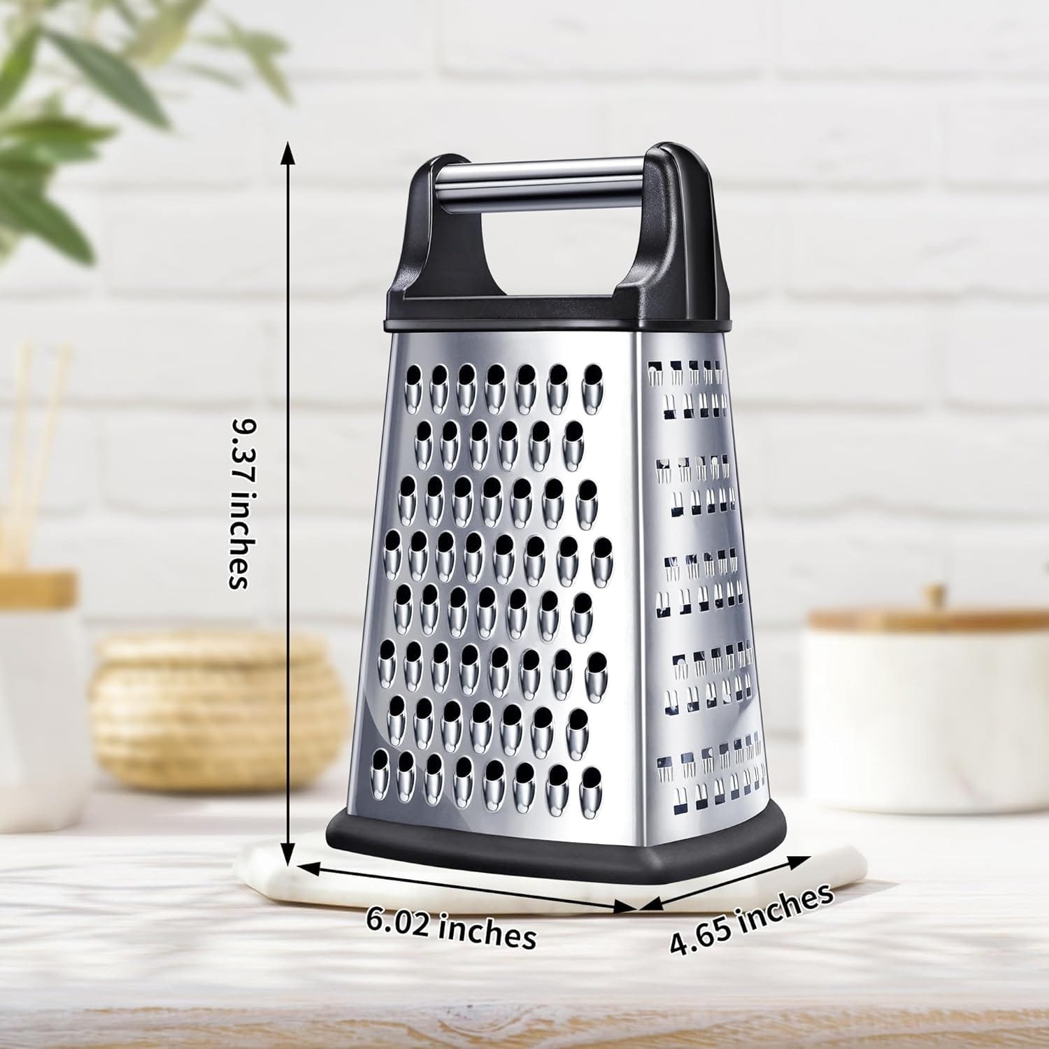 Kaishun Professional Cheese Grater, XL Size 4-Sided Stainless Steel Box Grater, Food Shredder for Cheese, Parmesan, Vegetable, Dishwasher Safe, Black Kaishun Professional Cheese Grater, XL Size 4-Sided Stainless Steel Box Grater, Food Shredder for Cheese, Parmesan, Vegetable, Dishwasher Safe, Black