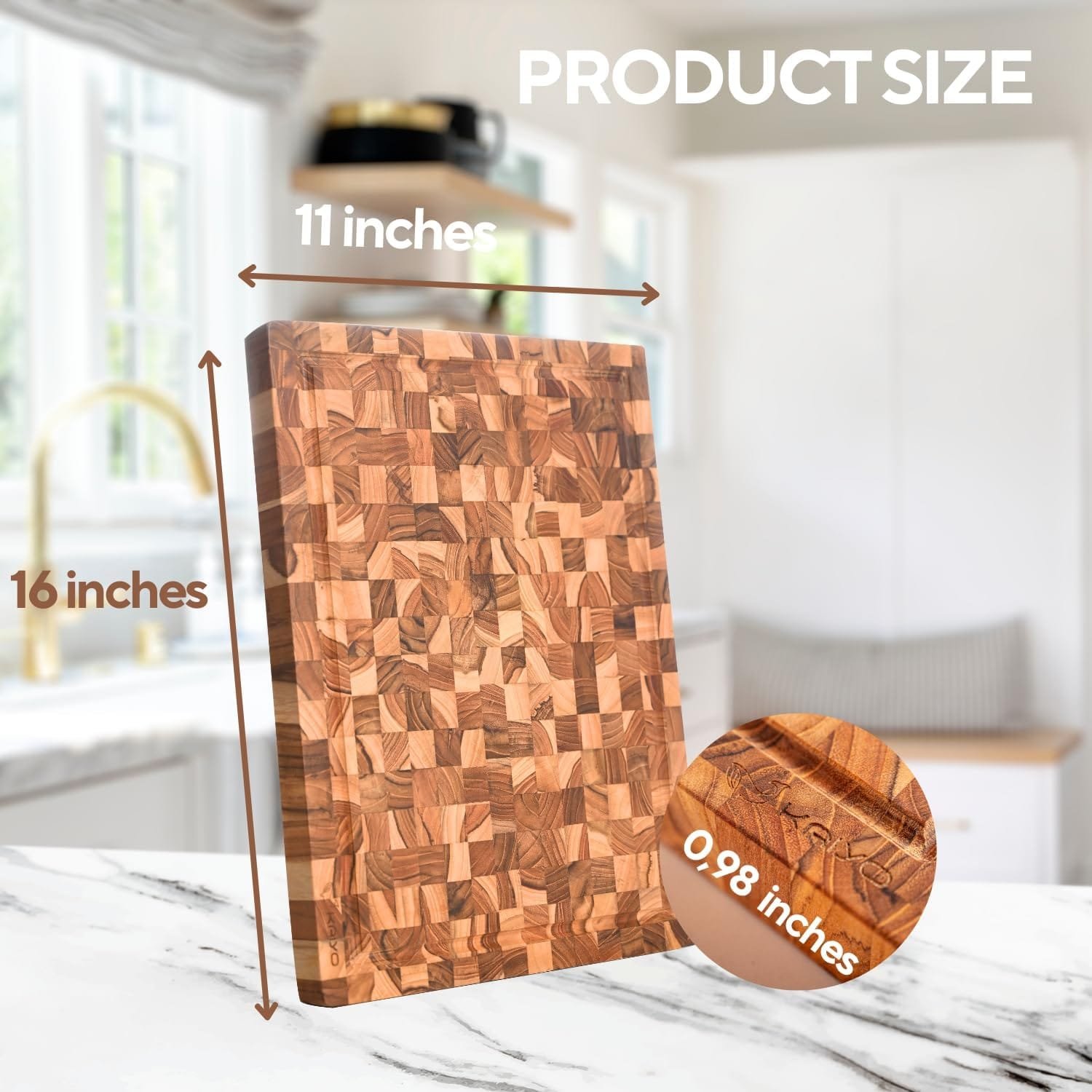 KAIYO Teak Wood Cutting Board in size 1,4 x 11,9 x 16,5 inches, Large Wood Cutting Board with Deep Juice Groove, Charcuterie Cheese Board, or Serving Trays KAIYO Teak Wood Cutting Board in size 1,4 x 11,9 x 16,5 inches, Large Wood Cutting Board with Deep Juice Groove, Charcuterie Cheese Board, or Serving Trays