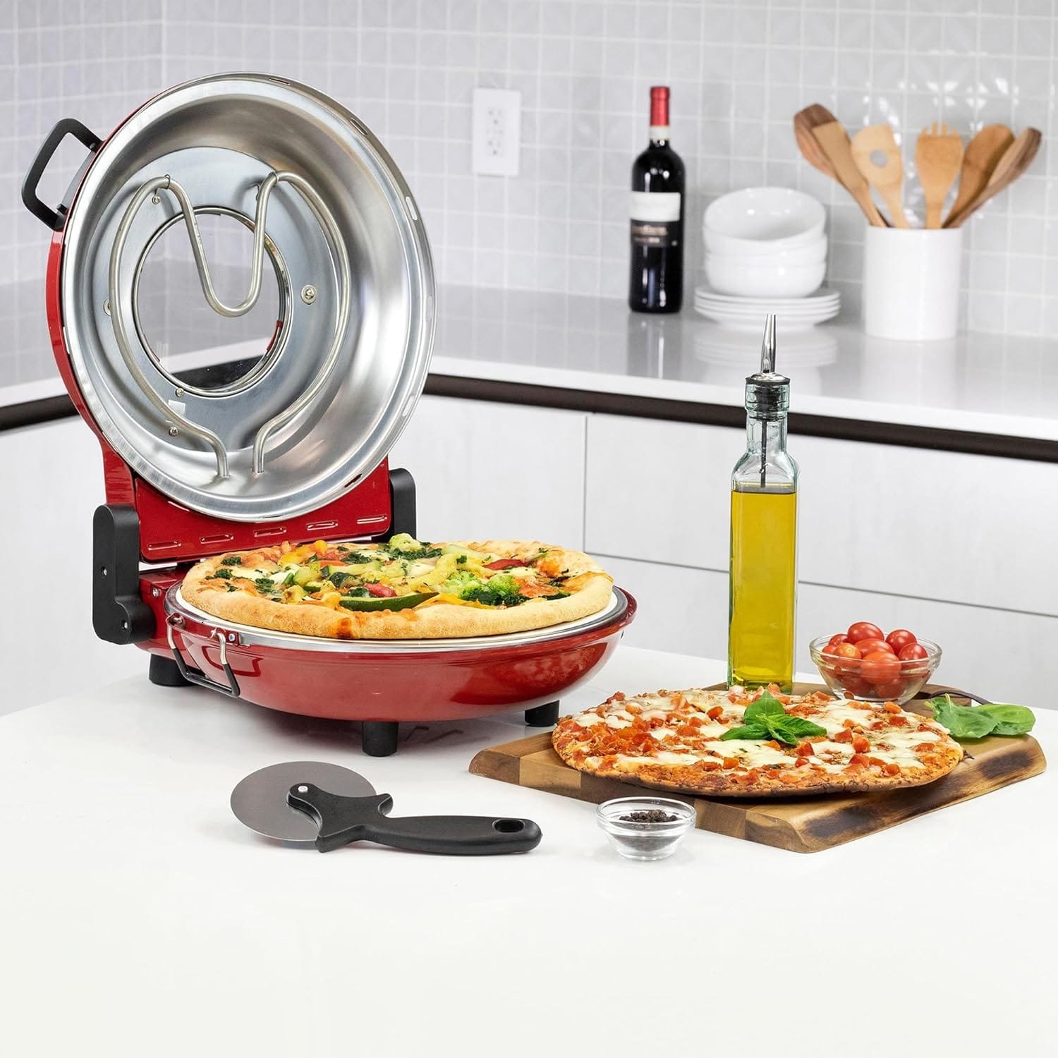 kalorik-red-high-heat-stone-pizza-oven - Cooking Appliance World