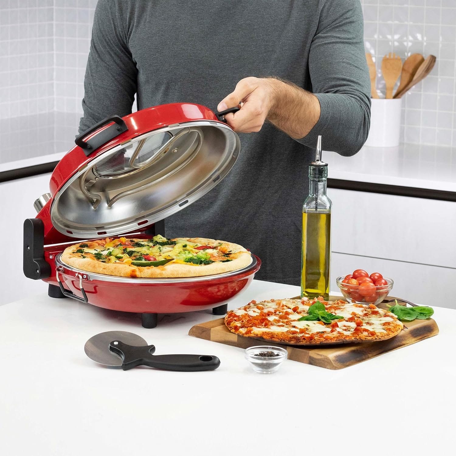 Kalorik Red High Heat Stone Pizza Oven