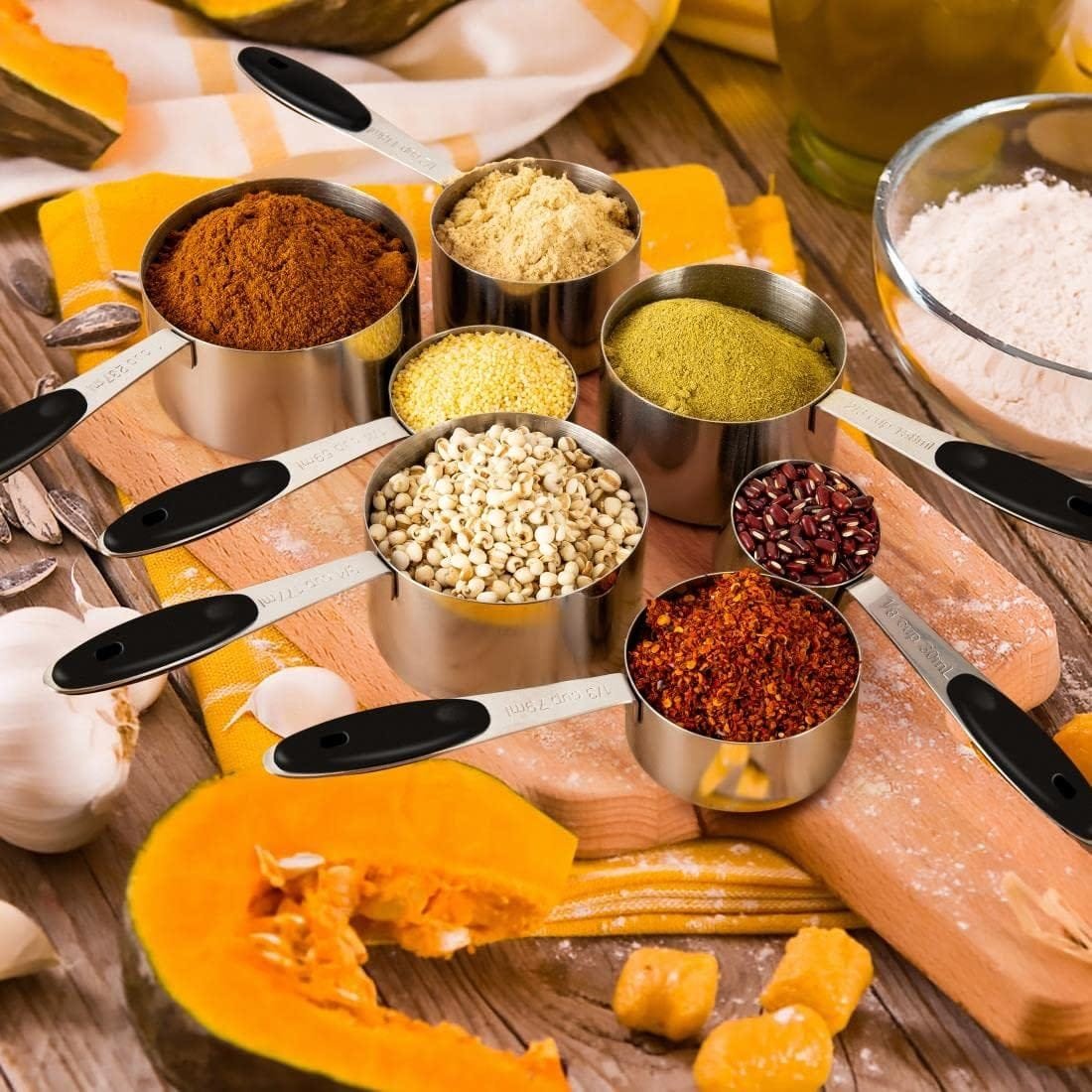 kelofko-16-pieces-measuring-cups-and-magnetic-measuring-spoons-set-stainless-steel8-measure-cups-with-silicone-handle-an - Cooking Appliance World