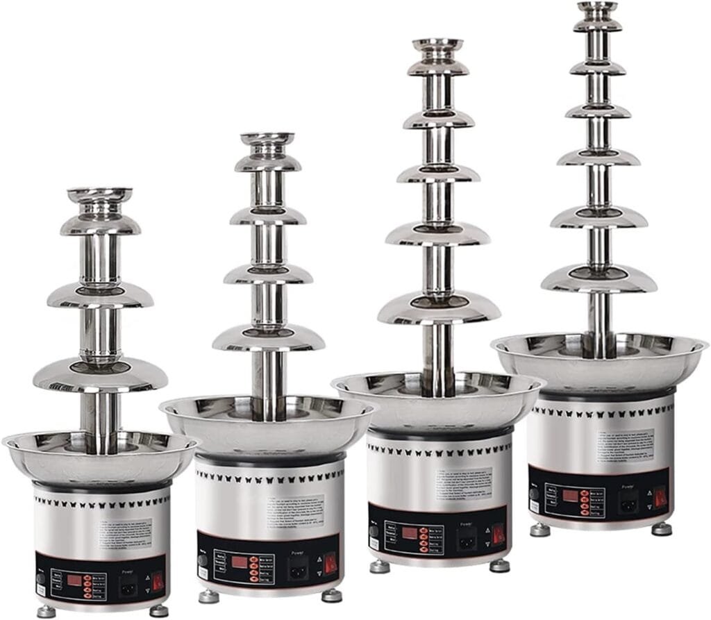 KELUNIS Chocolate Fondue Fountain for Party, Melting Chocolate Waterfall Machine with Warming Function Works 12Hours Continuously 4/5/6/7 Tiers Commercial Use,4 Tier KELUNIS Chocolate Fondue Fountain for Party, Melting Chocolate Waterfall Machine with Warming Function Works 12Hours Continuously 4/5/6/7 Tiers Commercial Use,4 Tier
