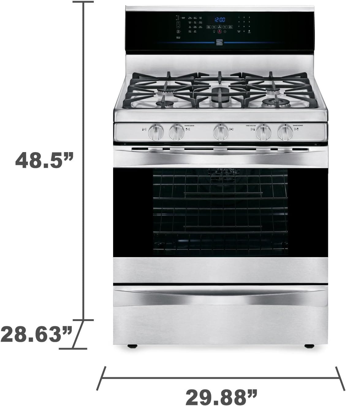 Kenmore Elite 75343 5.6 cu. ft. Self Clean Gas Range in Stainless Steel, includes delivery and hookup