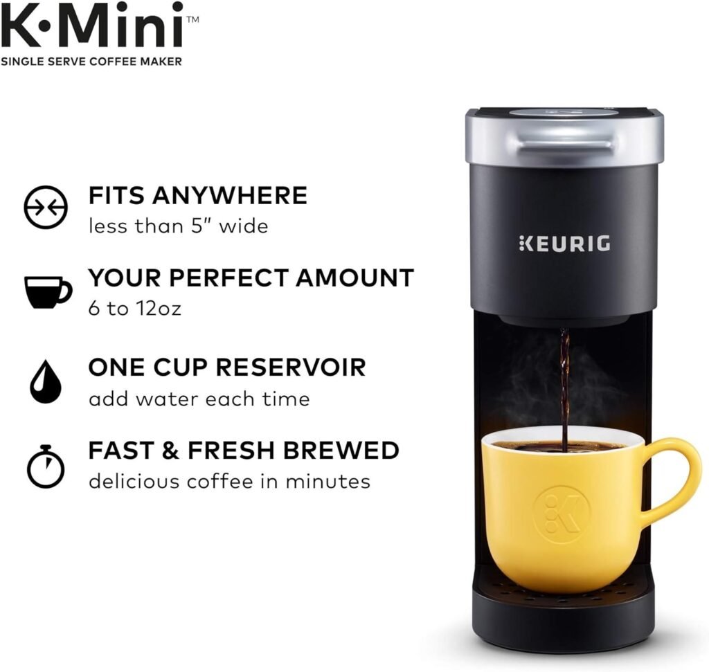 Keurig K-Mini Single Serve Coffee Maker, Studio Gray, 6 to 12 oz. Brew Sizes