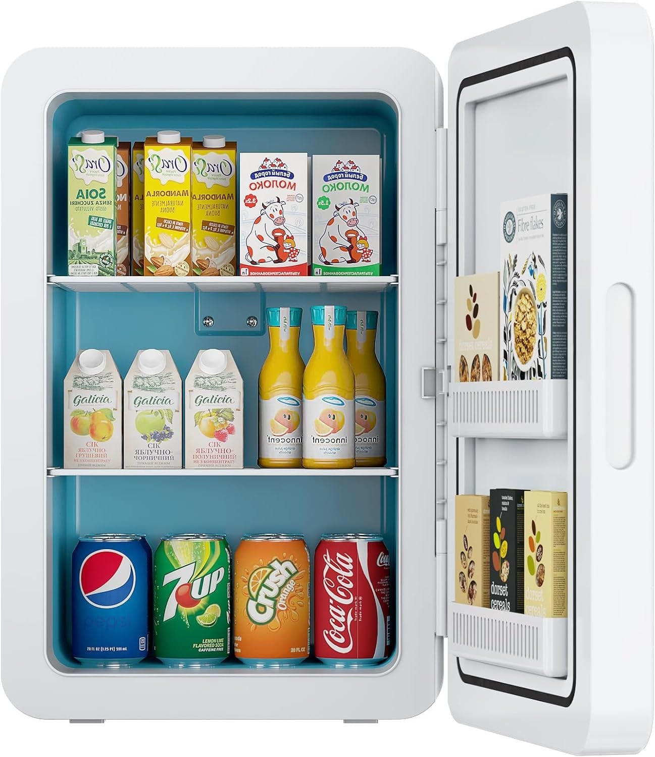 Kikihuose 22L/30Cans Mini Fridge for Bedroom, 12V DC Portable Cooler  Warmer, Small Beverage Refrigerator, for Car Office Desk  Dorm Room Food Beverage Skincare Beauty  Makeup (White)