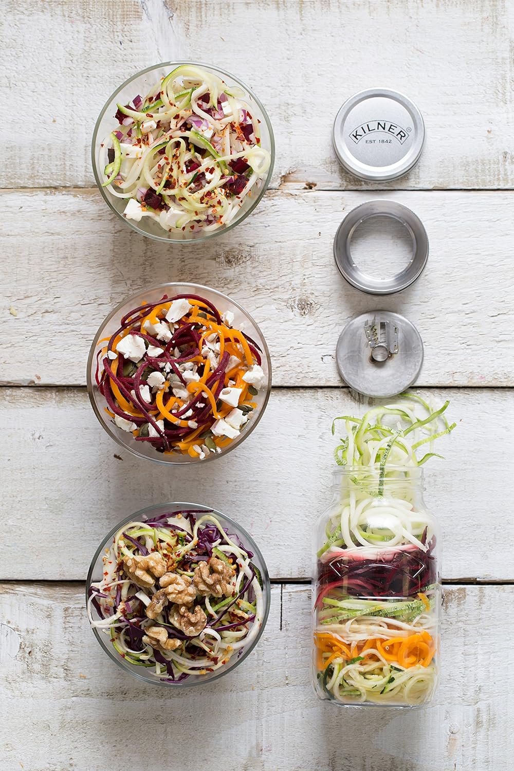 Kilner Integrated Spiralizer and Jar Set, 1L, Transparent