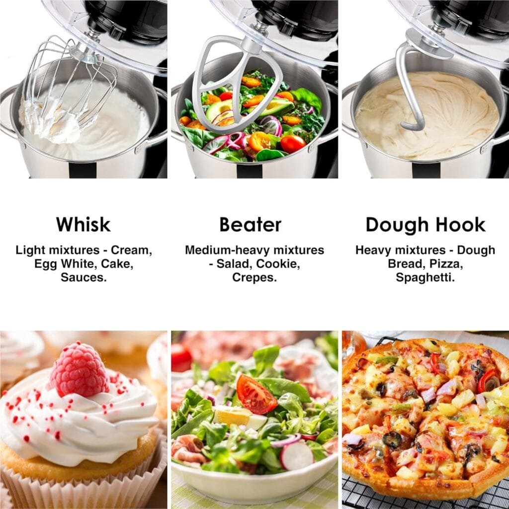 Kitchen in the box Stand Mixer, 4.5QT+5QT Two bowls Electric Food Mixer, 10 Speeds 3-IN-1 Kitchen Mixer for Daily Use with Egg Whisk,Dough Hook,Flat Beater (Black) Kitchen in the box Stand Mixer, 4.5QT+5QT Two bowls Electric Food Mixer, 10 Speeds 3-IN-1 Kitchen Mixer for Daily Use with Egg Whisk,Dough Hook,Flat Beater (Black)