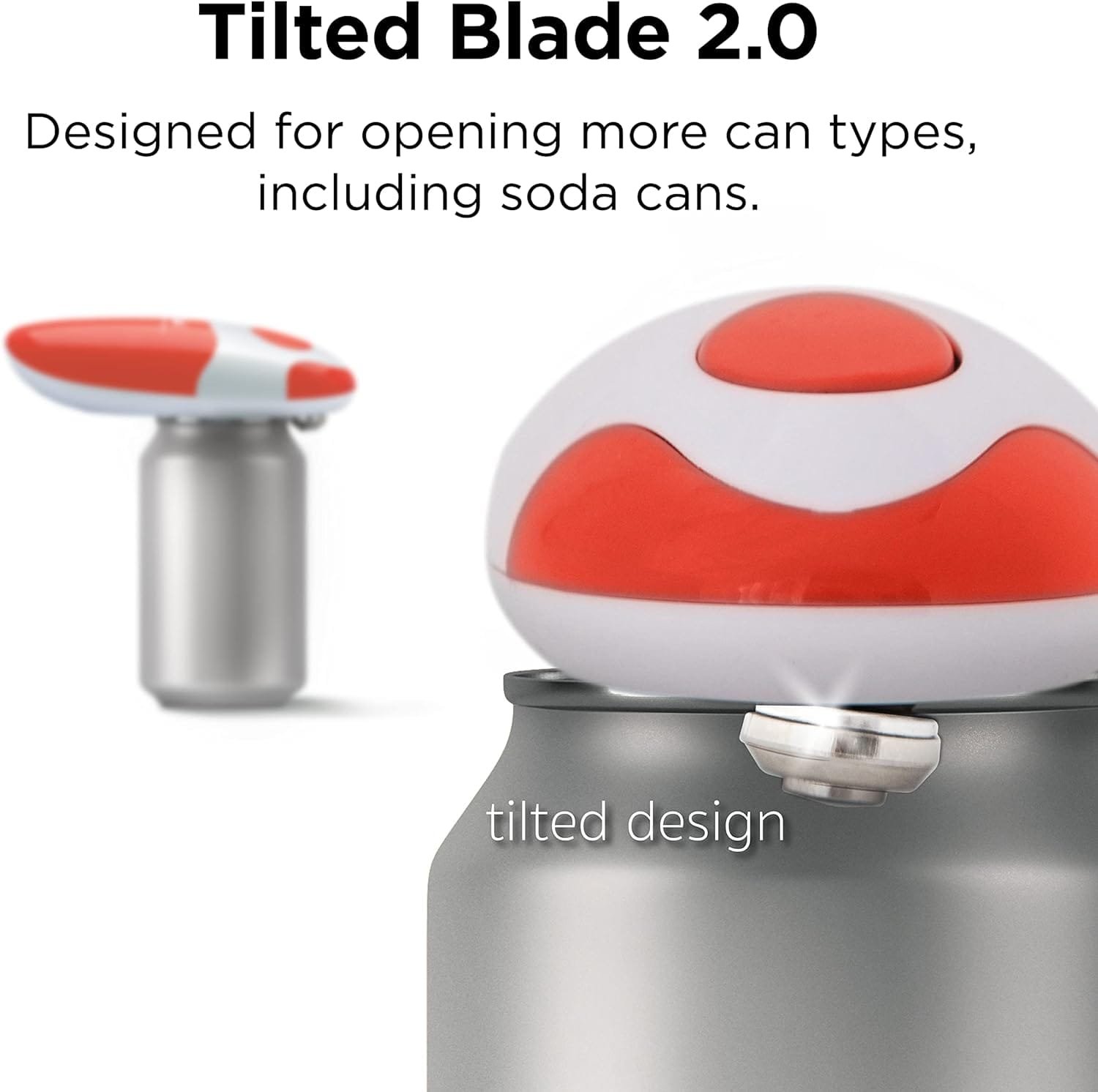 Kitchen Mama Auto 2.0 Electric Can Opener: Upgraded Blade Open Cans of Any Shape - Automatic, Hands Free, Smooth Edge, Food-Safe, Battery Operated, YES YOU CAN (Red) Kitchen Mama Auto 2.0 Electric Can Opener: Upgraded Blade Open Cans of Any Shape - Automatic, Hands Free, Smooth Edge, Food-Safe, Battery Operated, YES YOU CAN (Red)