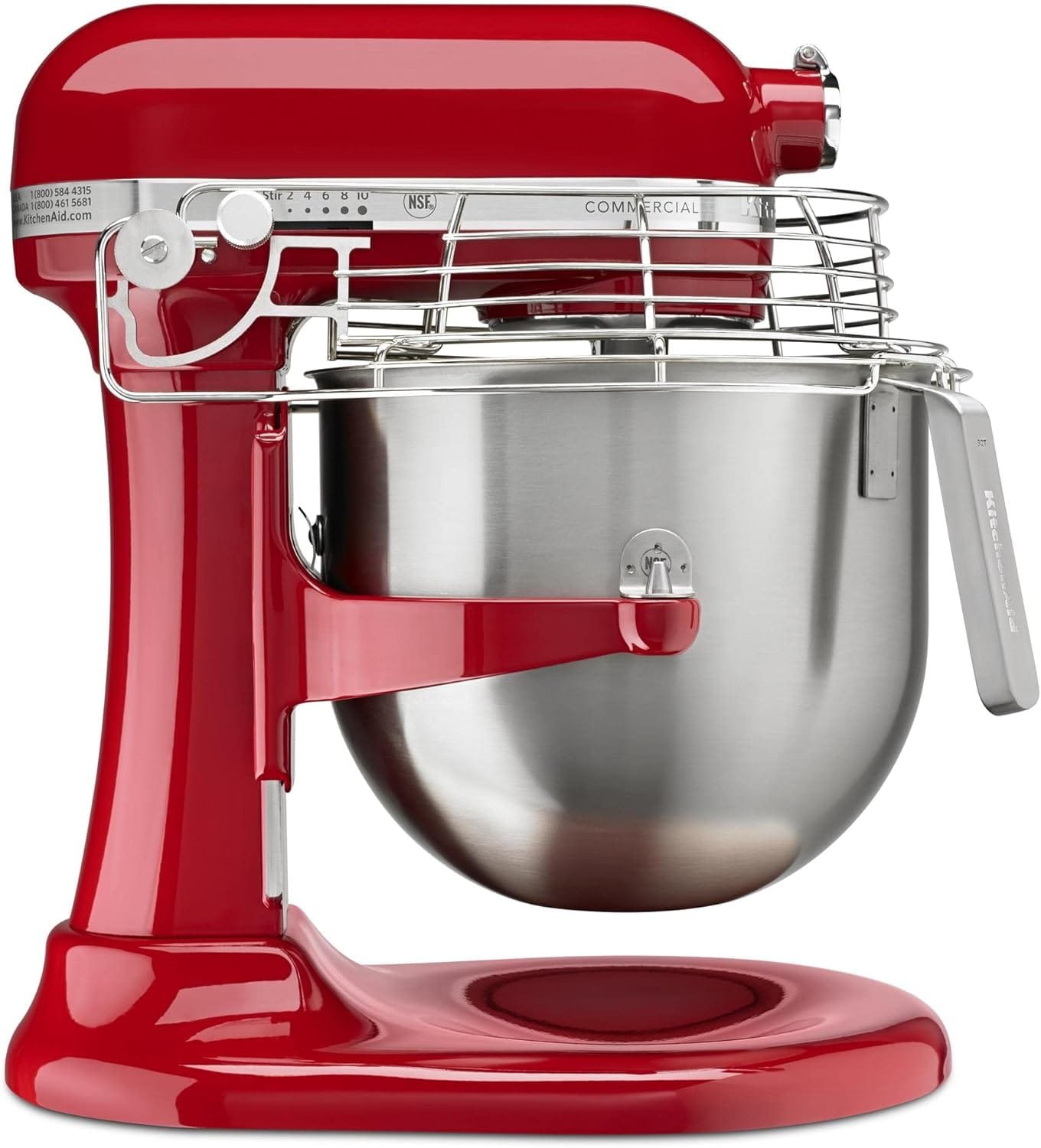 KitchenAid KSMC895CU 8-Quart Commercial Countertop Mixer with Bowl Guard, 10-Speed, Gear-Driven, Contour Silver
