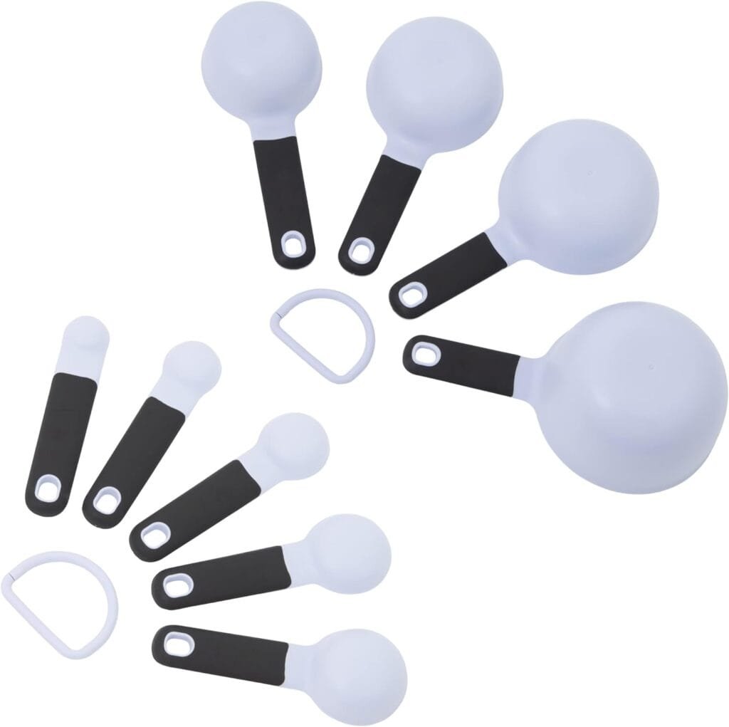 KitchenAid Universal Measuring Cup and Spoon Set, 1/4, 1/2, 1/3, and 1 cup size, and 1 tablespoon, 1/2 tablespoon, 1 teaspoon, 1/2 teaspoon, and 1/4 teaspoon size, 9 Piece, Blue Velvet KitchenAid Universal Measuring Cup and Spoon Set, 1/4, 1/2, 1/3, and 1 cup size, and 1 tablespoon, 1/2 tablespoon, 1 teaspoon, 1/2 teaspoon, and 1/4 teaspoon size, 9 Piece, Blue Velvet