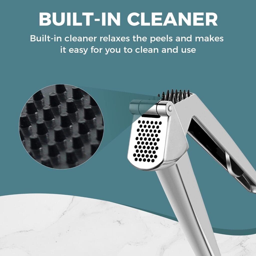 KITEXPERT Garlic Press, Premium Garlic Mincer with Ergonomic Grip Handle, Professional Garlic Presser Crusher and Peeler Set, Sturdy Ginger Press for Nuts Seeds, Easy to Clean and Dishwasher Safe KITEXPERT Garlic Press, Premium Garlic Mincer with Ergonomic Grip Handle, Professional Garlic Presser Crusher and Peeler Set, Sturdy Ginger Press for Nuts Seeds, Easy to Clean and Dishwasher Safe