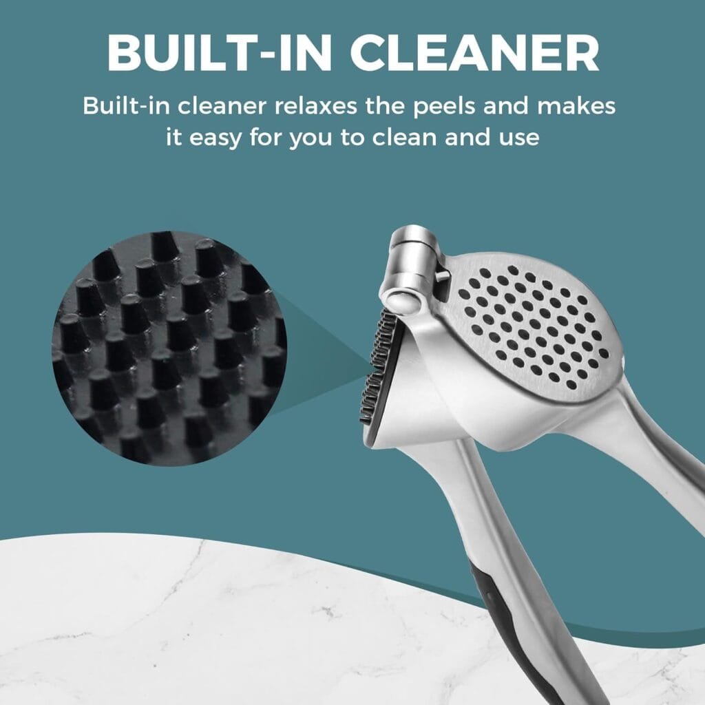 KITEXPERT Garlic Press, Premium Garlic Mincer with Ergonomic Grip Handle, Professional Garlic Presser Crusher and Peeler Set, Sturdy Ginger Press for Nuts Seeds, Easy to Clean and Dishwasher Safe KITEXPERT Garlic Press, Premium Garlic Mincer with Ergonomic Grip Handle, Professional Garlic Presser Crusher and Peeler Set, Sturdy Ginger Press for Nuts Seeds, Easy to Clean and Dishwasher Safe