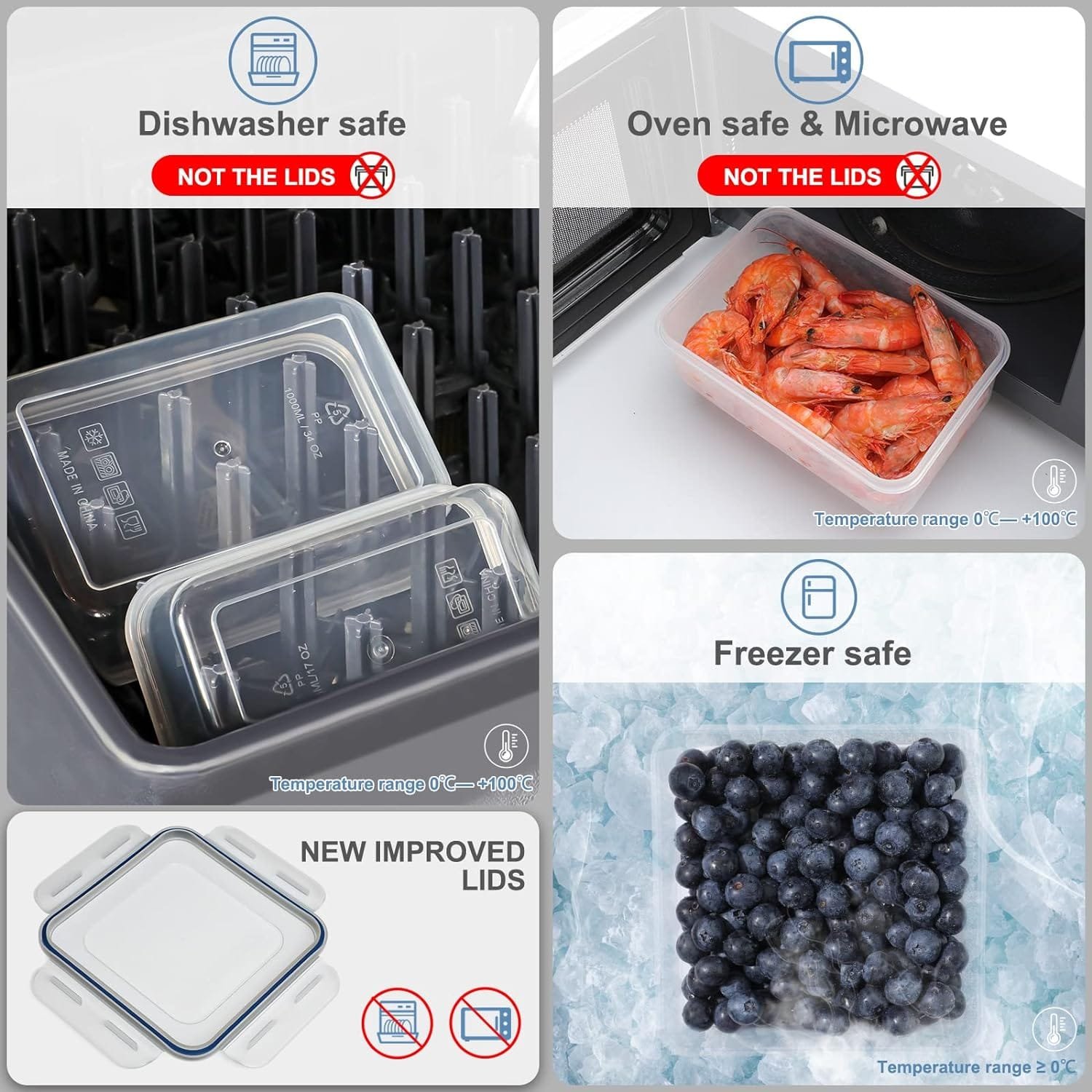 KITHELP 28 Pieces Extra Large Freezer Containers with Lids - BPA-Free Plastic Storage Containers for Food, Meat, Fruit - Airtight Leak-Proof for Kitchen KITHELP 28 Pieces Extra Large Freezer Containers with Lids - BPA-Free Plastic Storage Containers for Food, Meat, Fruit - Airtight Leak-Proof for Kitchen