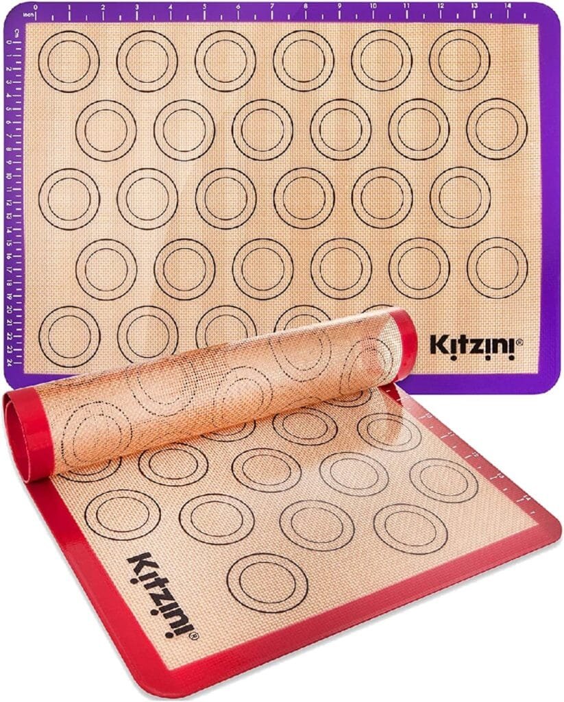 Kitzini Silicone Baking Mat Set. Non-Stick. 4 Half Baking Sheets. BPA Free. Professional Grade. Silicone Baking Mats for Cookies, Macarons  Pastry Kitzini Silicone Baking Mat Set. Non-Stick. 4 Half Baking Sheets. BPA Free. Professional Grade. Silicone Baking Mats for Cookies, Macarons  Pastry