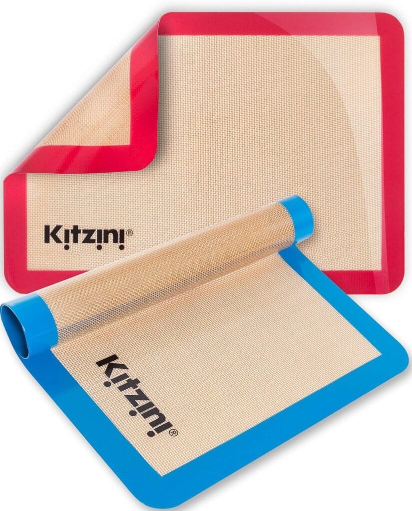 Kitzini Silicone Baking Mat Set. Non-Stick. 4 Half Baking Sheets. BPA Free. Professional Grade. Silicone Baking Mats for Cookies, Macarons  Pastry Kitzini Silicone Baking Mat Set. Non-Stick. 4 Half Baking Sheets. BPA Free. Professional Grade. Silicone Baking Mats for Cookies, Macarons  Pastry