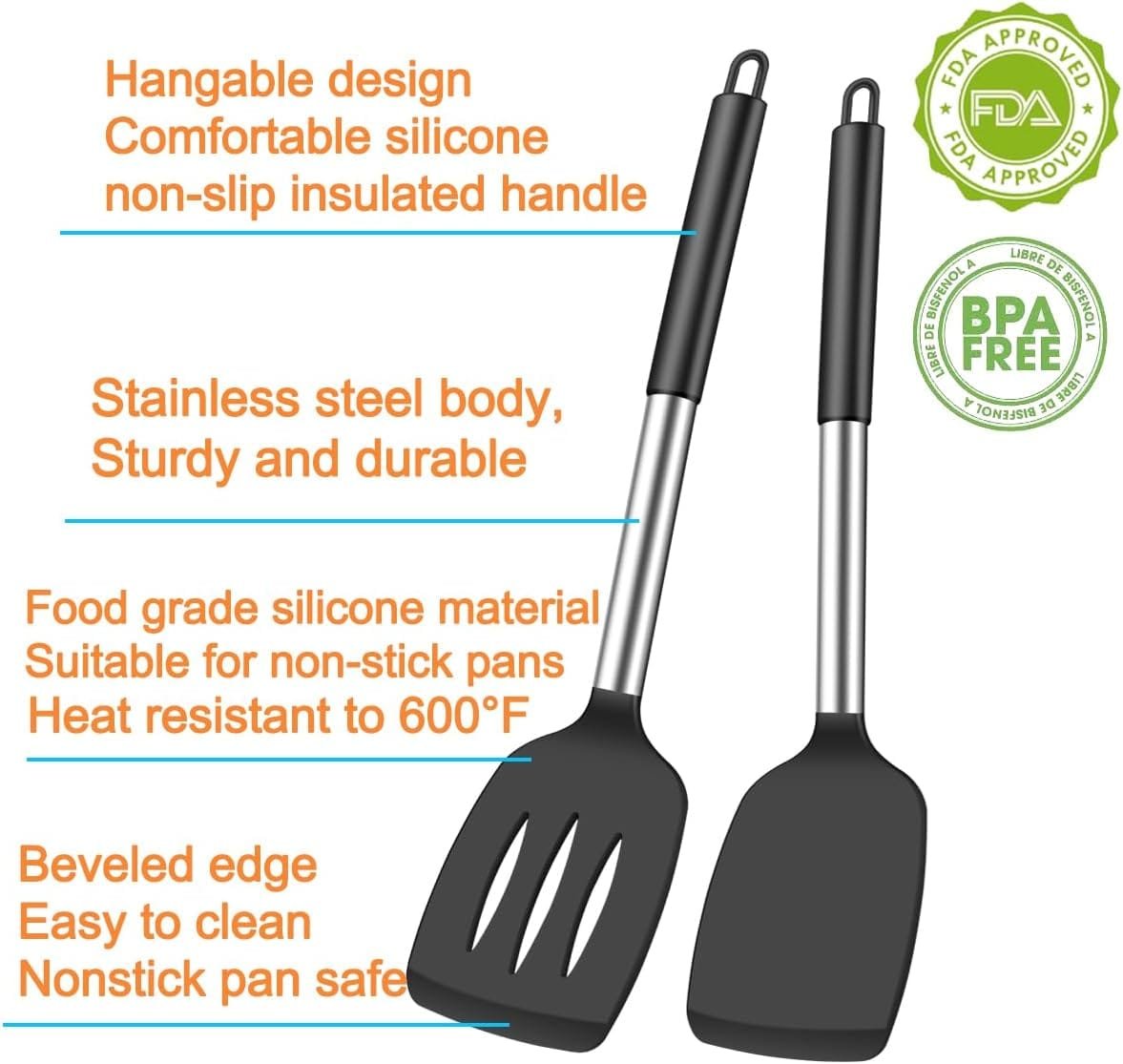 klaqqed-spatula-set-silicone-spatula-heat-resistant-spatulas-for-nonstick-cookware-rubber-spatula-turner-fish-wok-spatul-1 - Cooking Appliance World