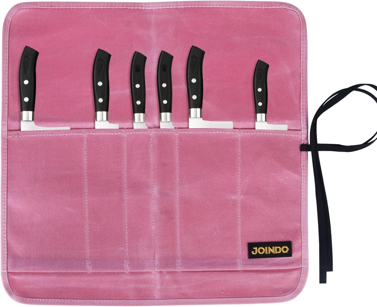 Knife Roll Bag, Chef’s Knife Roll Bag, Heavy Duty Chef Knife Roll Bag with 6 Slots, Waxed Canvas Knife Bag Roll, Knife Pouch Holder for Home Kitchen Travel Camping (green)