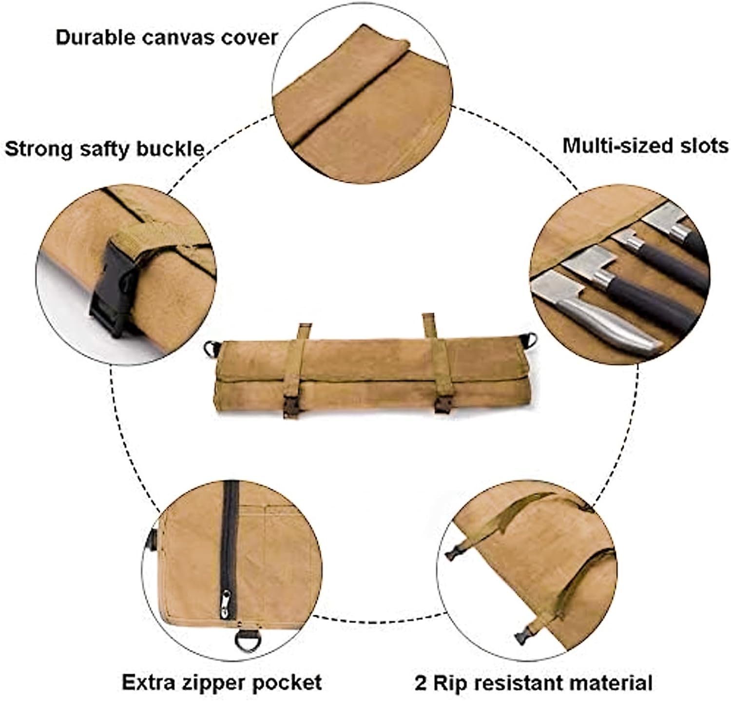 Knife Roll,Knife Bag,Knife Case,Waxed Canvas Chef Knife Bag,Portable Knife Roll Bag With 10 Slots Plus 1 Zipper Pockets Can Hold Home Kitchen Knife Tools Up To 18.8”,Heavy Duty Knife Bags For Chefs Knife Roll,Knife Bag,Knife Case,Waxed Canvas Chef Knife Bag,Portable Knife Roll Bag With 10 Slots Plus 1 Zipper Pockets Can Hold Home Kitchen Knife Tools Up To 18.8”,Heavy Duty Knife Bags For Chefs