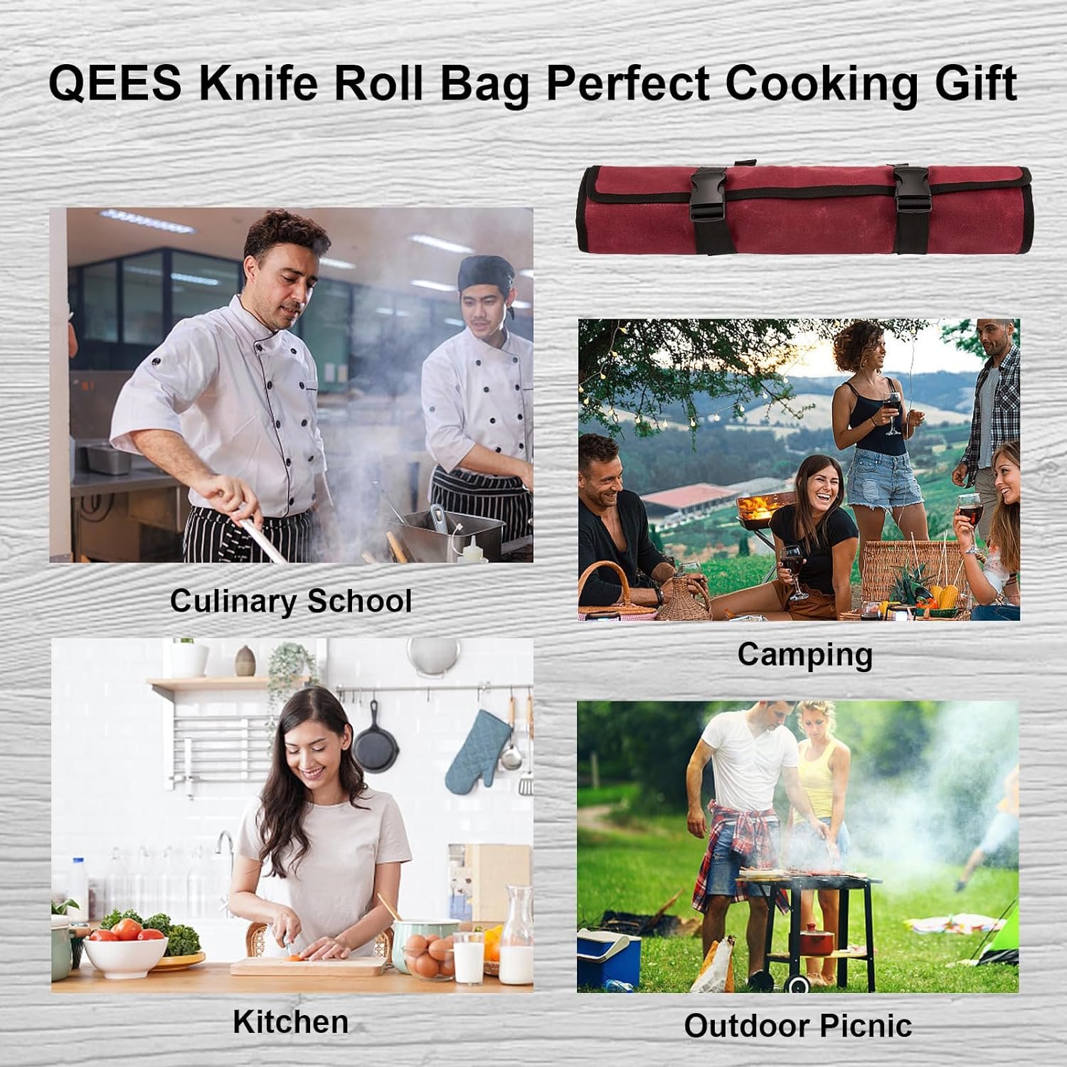 Knife Roll,Knife Bag,Knife Case,Waxed Canvas Chef Knife Bag,Portable Knife Roll Bag With 10 Slots Plus 1 Zipper Pockets Can Hold Home Kitchen Knife Tools Up To 18.8”,Heavy Duty Knife Bags For Chefs Knife Roll,Knife Bag,Knife Case,Waxed Canvas Chef Knife Bag,Portable Knife Roll Bag With 10 Slots Plus 1 Zipper Pockets Can Hold Home Kitchen Knife Tools Up To 18.8”,Heavy Duty Knife Bags For Chefs