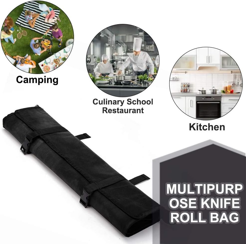 Knife Roll,Knife Bag,Knife Case,Waxed Canvas Chef Knife Bag,Portable Knife Roll Bag With 10 Slots Plus 1 Zipper Pockets Can Hold Home Kitchen Knife Tools Up To 18.8”,Heavy Duty Knife Bags For Chefs Knife Roll,Knife Bag,Knife Case,Waxed Canvas Chef Knife Bag,Portable Knife Roll Bag With 10 Slots Plus 1 Zipper Pockets Can Hold Home Kitchen Knife Tools Up To 18.8”,Heavy Duty Knife Bags For Chefs