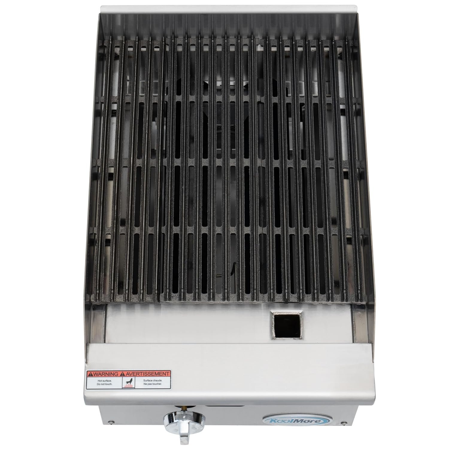 KoolMore 16 in. Commercial 1-Burner Natural Gas Charbroiler with 30,000 BTU in Stainless-Steel, ETL Listed (KM-GCB1-18M)