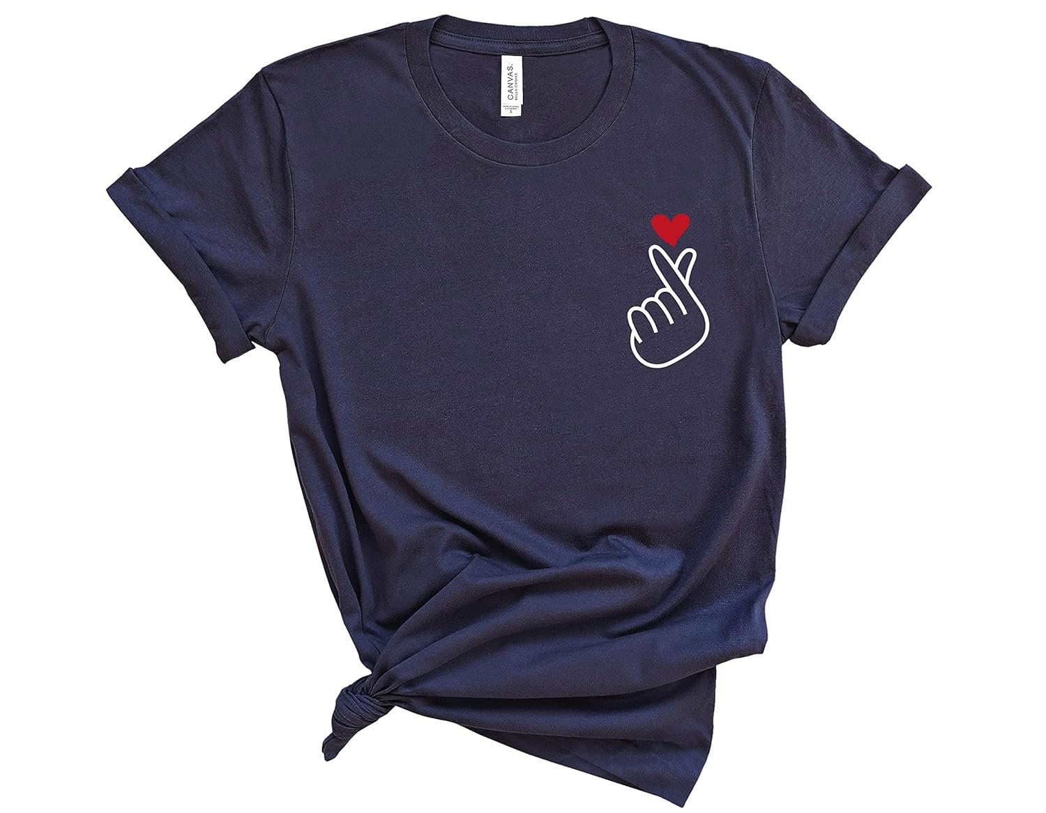 Korean Saranghae Finger Heart I Love You T-Shirt, Korean Pop Merchandise Shirt, Birthday Gift Ideas for K-Drama and Korean Pop Fans, South Korea Tee For Women, Girls Boys Borahae Graphic Tops