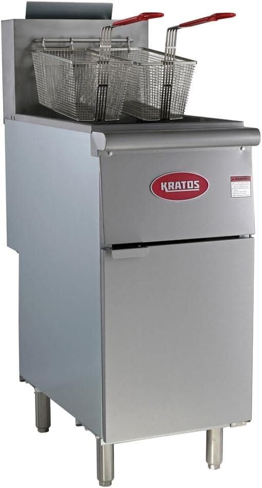 Kratos 29Y-010 Commercial Restaurant Gas Floor Fryer - Three Burners - 40 lb. Capacity - Natural Gas Kratos 29Y-010 Commercial Restaurant Gas Floor Fryer - Three Burners - 40 lb. Capacity - Natural Gas
