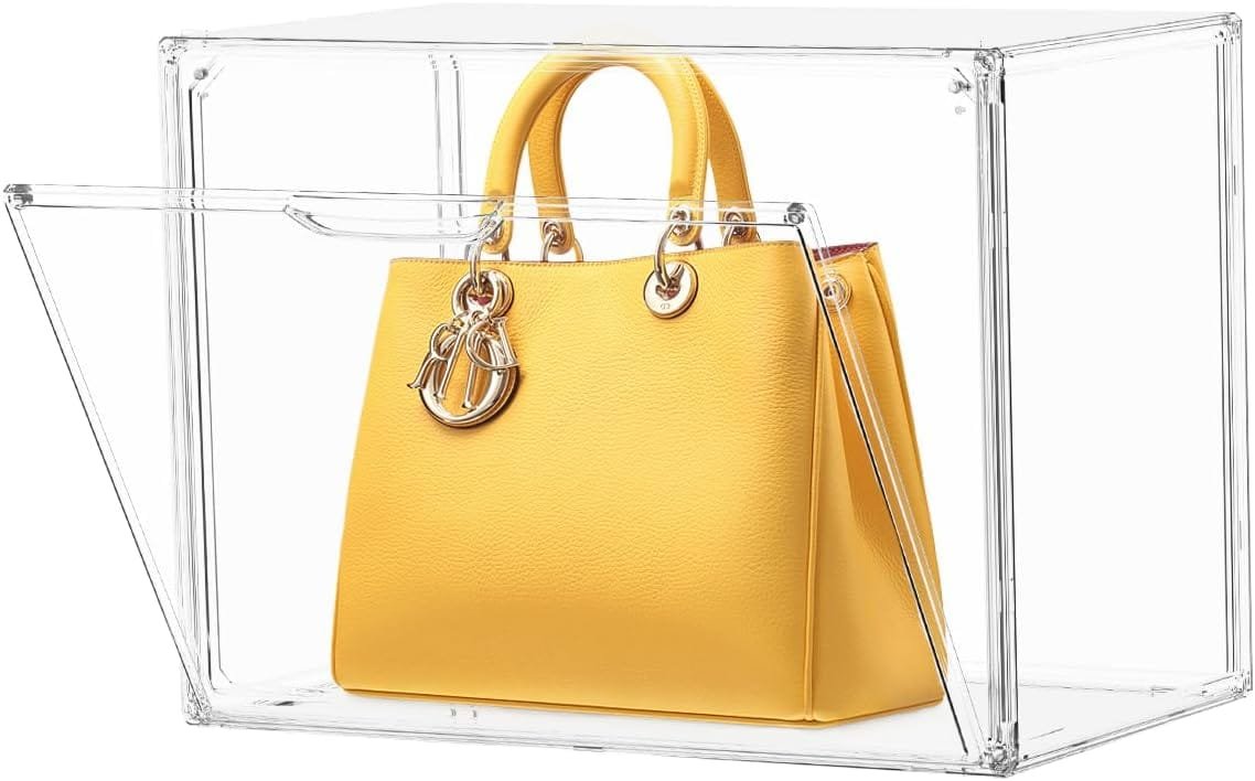 KSacry 1PCS Acrylic Display Case, Display Cases for Collectibles, Purse Storage Organizer, Clear Acrylic Display Boxes with Lid for Handbags, Shoes, Collectibles, Cosmetic and Toys KSacry 1PCS Acrylic Display Case, Display Cases for Collectibles, Purse Storage Organizer, Clear Acrylic Display Boxes with Lid for Handbags, Shoes, Collectibles, Cosmetic and Toys