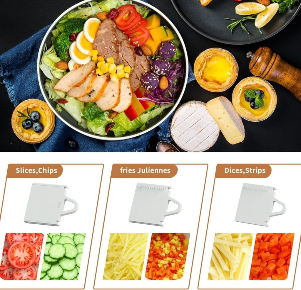 LaCyan Mandoline Slicer, Potatoes Slicer, 4in1 Mandoline Slicer for kitchen, Mandoline Food Slicer, Safe Mandoline Slicer, Vegetable Slicer, Vegetable Strip Julienne Cutter, Fast Meal Prep (Blue)