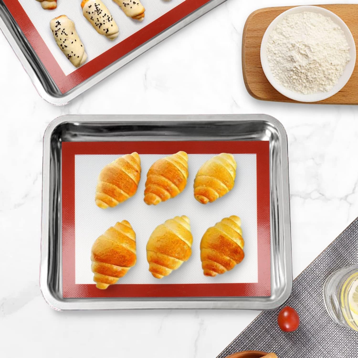 Large Silicone Baking Mat, Reusable BPA Free Bakeware Liner, Heat-Resistant Cookware, (Qty. 1)