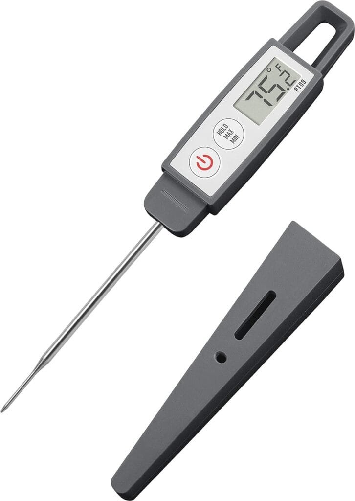 Lavatools PT09 Super-Quick Commercial Grade Digital Thermometer for Cooking, Meat, Candy, Candle, Liquid, Oil, 4.5 Compact Probe, Splash Proof, °C/°F Toggle, Hold Function - Sesame Lavatools PT09 Super-Quick Commercial Grade Digital Thermometer for Cooking, Meat, Candy, Candle, Liquid, Oil, 4.5 Compact Probe, Splash Proof, °C/°F Toggle, Hold Function - Sesame